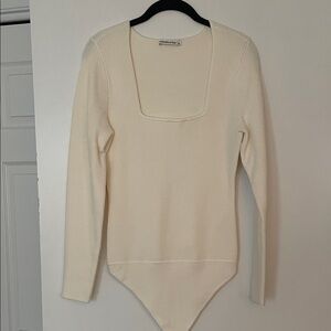 Cream Long Sleeve Bodysuit
